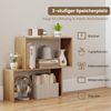 3-stöckiges geometrisches Bücherregal freistehendes Holzregal mit 2 würfelförmigen Fächern Natur Bild 3