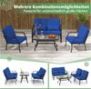 COSTWAY Gartenlounge-Set Balkonset, (4-tlg), mit Sitz- &Taillenkissen, wetterfest Metall für Garten, Balkon Bild 4