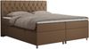 Boxspringbett Doppelbett Polsterbett Kunstlederbett mit Bettkasten - ROMA - 120x200cm - Braun Kunstleder - H3 Bild 3