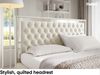 MEBLINI Polsterbett 140x200 mit Lattenrost und Matratze – ARONA SILVER – Beige Samt – Doppelbett mit Bettkasten - Stauraumbett - Kopfteil Bett mit Stauraum Bild 4