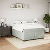vidaXL Boxspringbett mit Matratze Hellgrau 160x200 cm Samt 3285293 Bild 3