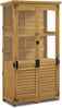 M MCombo Gartenschrank Holz, Gerätehaus Wetterfest Klein, Outdoor Gartenhaus Geräteschuppen für Außenbereich Terrasse Balkon, 0120 (Natur) Bild 2