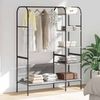 vidaXL Kleiderständer mit Regal Grau 120 x 44 x 160 cm Holzwerkstoff 868448 Bild 1