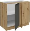 Küchen Eckunterschrank 105 cm Küche ARIA Graphite ultra matt + Eiche Artisan matt, hochwertige Fronten mit Anti Fingerprint Beschichtung Küchenzeile Küchenblock Bild 3