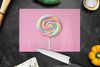 MuchoWow Schneidebrett Lollipop - Rosa - Süßigkeit - Süß, Glas, Schneidebrett Glas, Küchenbrett, Rutschfest, 28x20 cm Bild 4