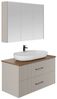Karen Badmöbel-Set Badmöbel Set Liana 100 Konsole Walnuss, (Komplett-Set, Standartmäßig 4-Teilig (Unterschrank, Konsole, Waschbecken, Spiegelschrank), 3-St, Unterschrank mit Türen, Spiegelschrank mit Türen & Regalen), Pastellfarben, Riffeloptik, Bügelg... Bild 4