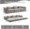 Leawin Sofa Sofas Wohnzimmer, Sofa mit Schlaffunktion aus Cord modular, Faltbar, flexibel, ohne Montage und ideal für kleine Räume Bild 2