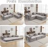 Leawin Sofa Sofas Wohnzimmer, Sofa mit Schlaffunktion aus Cord modular, Faltbar, flexibel, ohne Montage und ideal für kleine Räume Bild 3