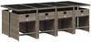 vidaXL 9-teiliges Garten-Ess-Set mit Kissen, grau, Polyrattan 3277872 Bild 3