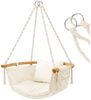 Sekey Hängesessel Hängesessel Hängestuhl Hängeschaukel mit Kissen bis 120 kg, Hängesitz mit Seitentasche Garten Terrasse Wohnzimmer Indoor Outdoor Bild 2