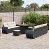 vidaXL Gartensofa-set mit Kissen 10 pcs Schwarz Poly-Rattan 3361835 Bild 3