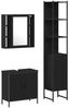 vidaXL Badezimmer Waschbeckenmöbel mit Tür 3 pcs Schwarz Holzwerkstoff 3334385 Bild 2