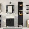 vidaXL Badezimmer Waschbeckenmöbel mit Tür 3 pcs Schwarz Holzwerkstoff 3334385 Bild 4