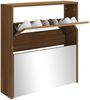 vidaXL Schuhschrank mit Spiegel 2 Fächer Braun Eichen-Optik 63x17x67cm 342634 Bild 3