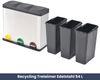 Mülleimer 3 Fächer Edelstahl - 3x 18L Inneneimer herausnehmbar | Pedaleimer Tretmülleimer Küche Abfalleimer mit Deckel Müllbehälter Kücheneimer Treteimer Büro Bild 2