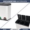 Mülleimer 3 Fächer Edelstahl - 3x 18L Inneneimer herausnehmbar | Pedaleimer Tretmülleimer Küche Abfalleimer mit Deckel Müllbehälter Kücheneimer Treteimer Büro Bild 4