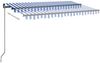 vidaXL Markise Automatisch Einziehbar 400x350 cm Blau und Weiß 3069186 Bild 3