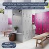 Umkleideschrank Spind IGOR - 6 Abteile, Etikettenhalter Lüftungsschlitze | Umkleidespind Schließfachschrank Garderobenspind, 185x90x45cm Anthrazit-Weiß Bild 3