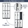 Umkleideschrank Spind IGOR - 6 Abteile, Etikettenhalter Lüftungsschlitze | Umkleidespind Schließfachschrank Garderobenspind, 185x90x45cm Anthrazit-Weiß Bild 5