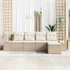 vidaXL Garten-Sofa-Set mit Kissen 5 pcs Beige und Creme Poly-Rattan 3355690 Bild 3