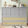 Merax Doppelbett Schrankbett, 140 x 200, Mobiles Schrankbett mit Schubladen am Bettende und Regal am Kopfende des Bettes, mit USB und Steckdose, Umbaubares Plattformbett, Ohne Matratze, Grau Bild 3