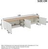 TV-Schrank 180 x 40 x 45 cm in Weiß und Holzoptik, aus MDF, mit 4 Türen und 6 Metallbeinen Bild 5