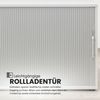 bümö Aktenschrank abschließbar mit Rollladen, Rollladenschrank für Ordner & Co. - Büroschrank mit Rollo, abschließbarer Ordnerschrank aus Holz in Weiß/Silber mit Relinggriff, 1733S-W-S-RE Bild 5