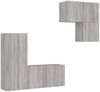 vidaXL 4-tlg. Wohnwand Grau Sonoma Holzwerkstoff 3216433 Bild 2