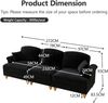 Sofa 272x83.5x93 cm Sitzfläche, Chenille Schwarz – modulares Design mit abnehmbarem Rüschenrock Bild 4