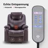 M MCombo elektrisch Aufstehhilfe Fernsehsessel Relaxsessel 7040 Massage Heizung elektrisch verstellbar USB-Anschluss (Braun -Kunstleder) Bild 3