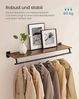 SONGMICS Wandgarderobe, Garderobe, Wandregal mit Kleiderstange, Gesamtbelastbarkeit 60 kg, 28 x 109 x 13,2 cm, für Schlafzimmer, Ankleidezimmer, vintagebraun-tintenschwarz HSRDE135B01 Bild 3