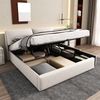 Merax Polsterbett, 160*200, hydraulisches Bett, drei Schubladen, Bettkasten zur Aufbewahrung, Lattenrost mit Kopfteil, ohne Matratze, Samt, Beige Bild 5
