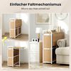 Schreibtisch klappbar mit Steckdose Klapptisch mit Hocker Computertisch mit Regalen & Metallrahmen 90 x 55 x 83 cm Natur Bild 4