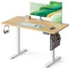 SONGMICS Höhenverstellbarer Schreibtisch, 120 x 60 cm, Memory-Funktion mit 4 Höhen, USB-C-Anschluss, Organizer, für Büro, goldeichenfarben Bild 2