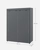 SONGMICS Kleiderschrank, 2er Set, Garderobe mit 2 Kleiderstangen, Aufbewahrung von Kleidung, Stoffschrank, Kleiderständer, faltbar, Ankleidezimmer, Schlafzimmer, 140 x 43 x 174 cm, grau Bild 4