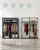SONGMICS Kleiderschrank, 2er Set, Garderobe mit 2 Kleiderstangen, Aufbewahrung von Kleidung, Stoffschrank, Kleiderständer, faltbar, Ankleidezimmer, Schlafzimmer, 140 x 43 x 174 cm, grau Bild 3