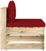 vidaXL Modulares Mittelsofa mit Kissen Grün Imprägniertes Holz 3074516 Bild 3