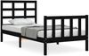 vidaXL Massivholzbett mit Kopfteil Schwarz 3192065 Bild 2