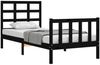 vidaXL Massivholzbett mit Kopfteil Schwarz 3192065 Bild 3
