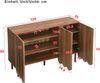 Merax holzfarbenes Sideboard mit Wellentüren – grifflos, verstellbare Regale – Stauraum für Wohnzimmer, Flur & Esszimmer Bild 4