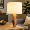 Tischleuchte, Holz braun, Schirm weiß, E14, H 32 cm Bild 4
