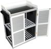 Coemo 'Lola' Gartenschrank mit Arbeitsplatte, wasserabweisende PVC Wände, Grau / Weiß, 67x46x98 cm Bild 2