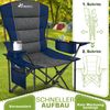 TRESKO® Campingstuhl Faltbar bis 200kg | Faltstuhl mit Kühltasche, Getränkehalter & Seitentasche | Klappstuhl XXL inkl. Tragetasche | Angelstuhl gepolstert für Outdoor, Angeln, Festival & Garten Bild 3