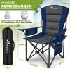 TRESKO® Campingstuhl Faltbar bis 200kg | Faltstuhl mit Kühltasche, Getränkehalter & Seitentasche | Klappstuhl XXL inkl. Tragetasche | Angelstuhl gepolstert für Outdoor, Angeln, Festival & Garten Bild 2