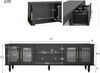 TV-Schrank 175 x 38 x 55,5 cm aus Spanplatte in Schwarz mit geriffeltem Glas & Push-to-Open Bild 5