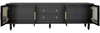 TV-Schrank 175 x 38 x 55,5 cm aus Spanplatte in Schwarz mit geriffeltem Glas & Push-to-Open Bild 3