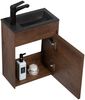 Badplaats Gäste-WC Waschtisch Set Sinta 40x22 cm Walnuss Braun - Badmöbel Set mit Schwarze Waschbecken und Unterschrank, Vormontiert und mit Soft-Close Bild 2
