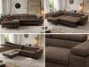MKS Möbel 'Pablo L-Form' Ecksofa mit Schlaffunktion, verstellbare Kopfstützen, Braun, Samt, ohne Topper, Links Bild 2