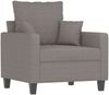 vidaXL 3-tlg. Sofagarnitur mit Kissen Taupe Stoff 3201639 Bild 4