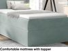 MEBLINI Kinderbett mit Bettkasten MINO 1 80x200 Links – H3/Blaugrau Samt Gepolstert Einzelbett mit Matratze - Polsterbett mit Stauraum - Bett mit Kopfteil – Stauraumbett Bild 4